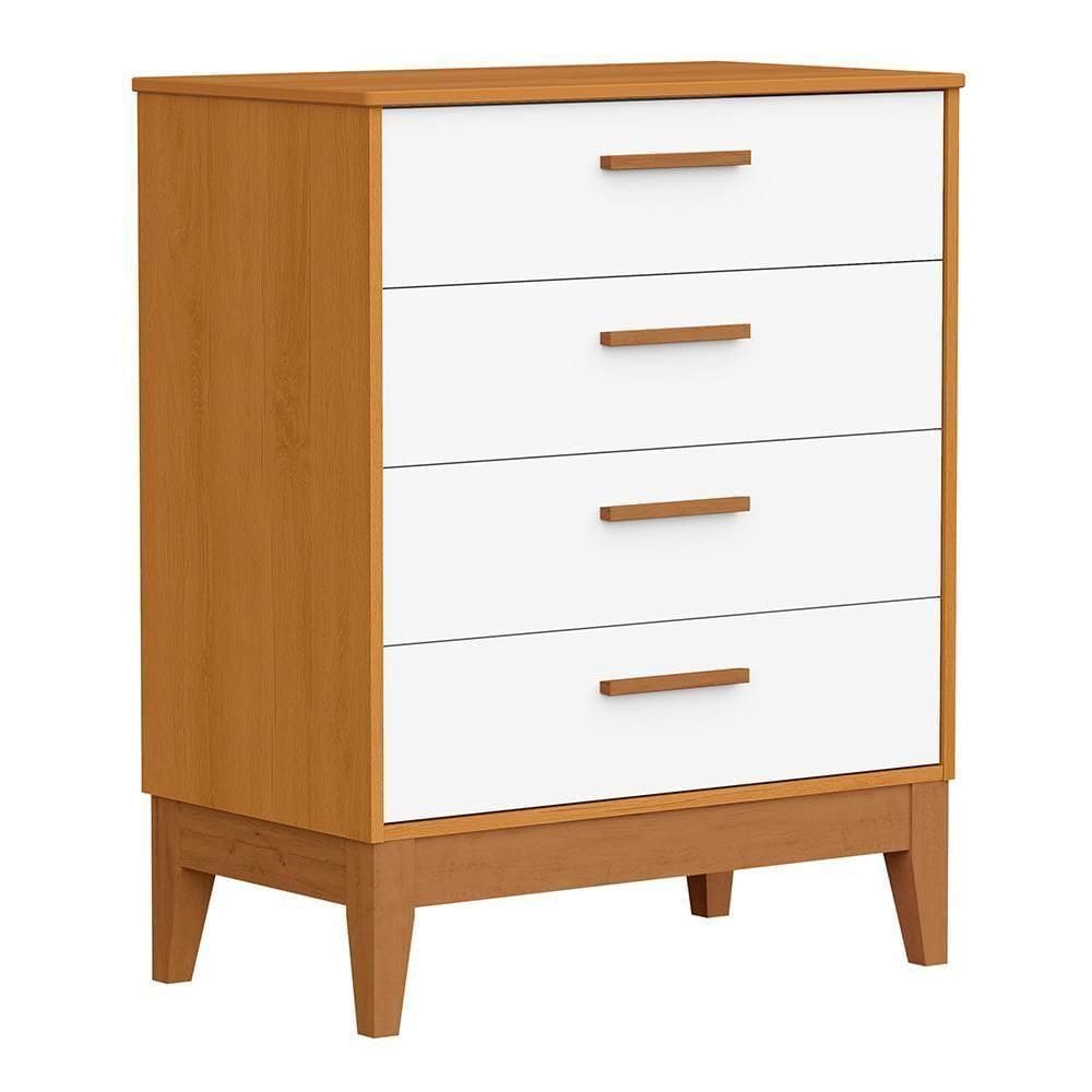 Cômoda Infantil Flip 4 Gavetas Branco Fosco-savana - Reller Móveis Branco Fosco-savana