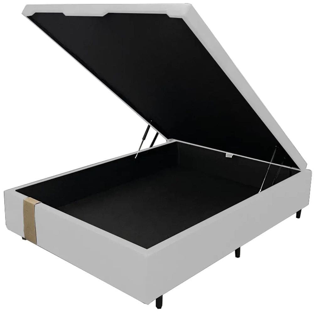 Base Box Baú Kwid Casal em Linhão 36x138x188 Dream House Cor Branco