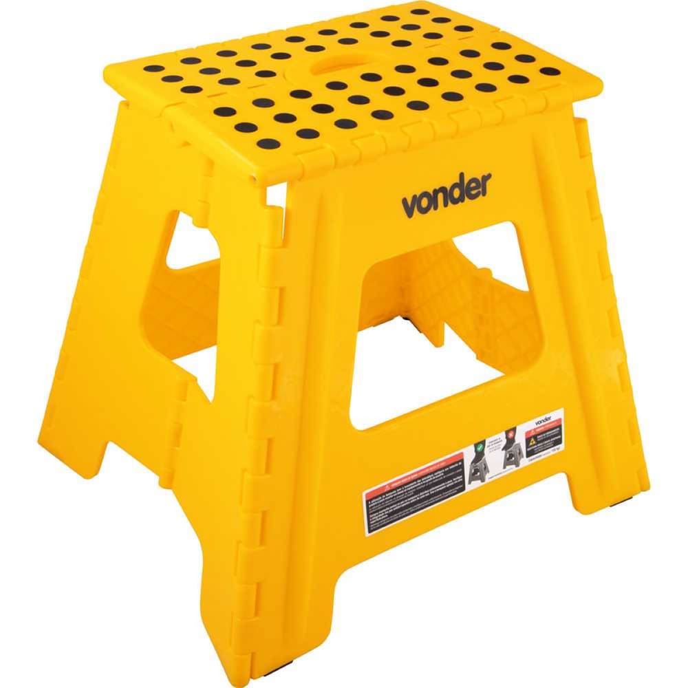Banqueta Plástica Dobrável 360 mm Amarela Vonder