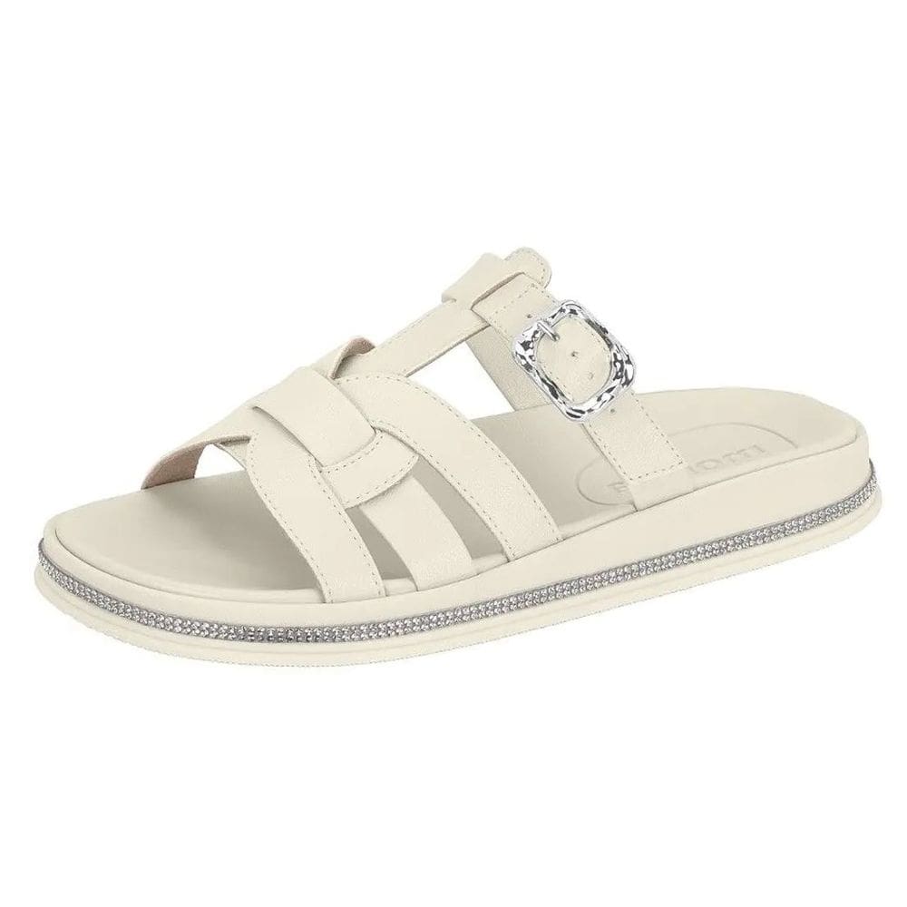 Chinelo Feminino Flatform Papete Conforto Strass Moleca