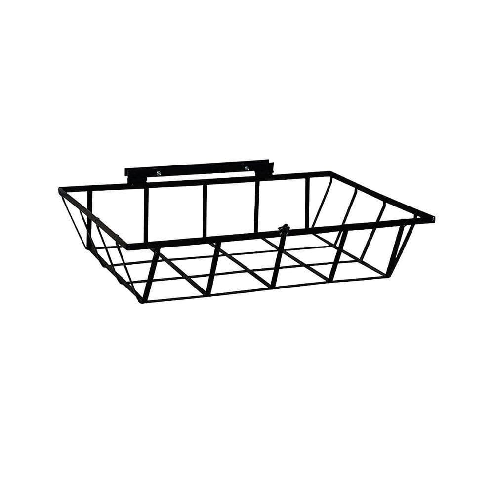 Lixeira De Rua Para Muro Parede Ou Grade Preta 60X45X12Cm