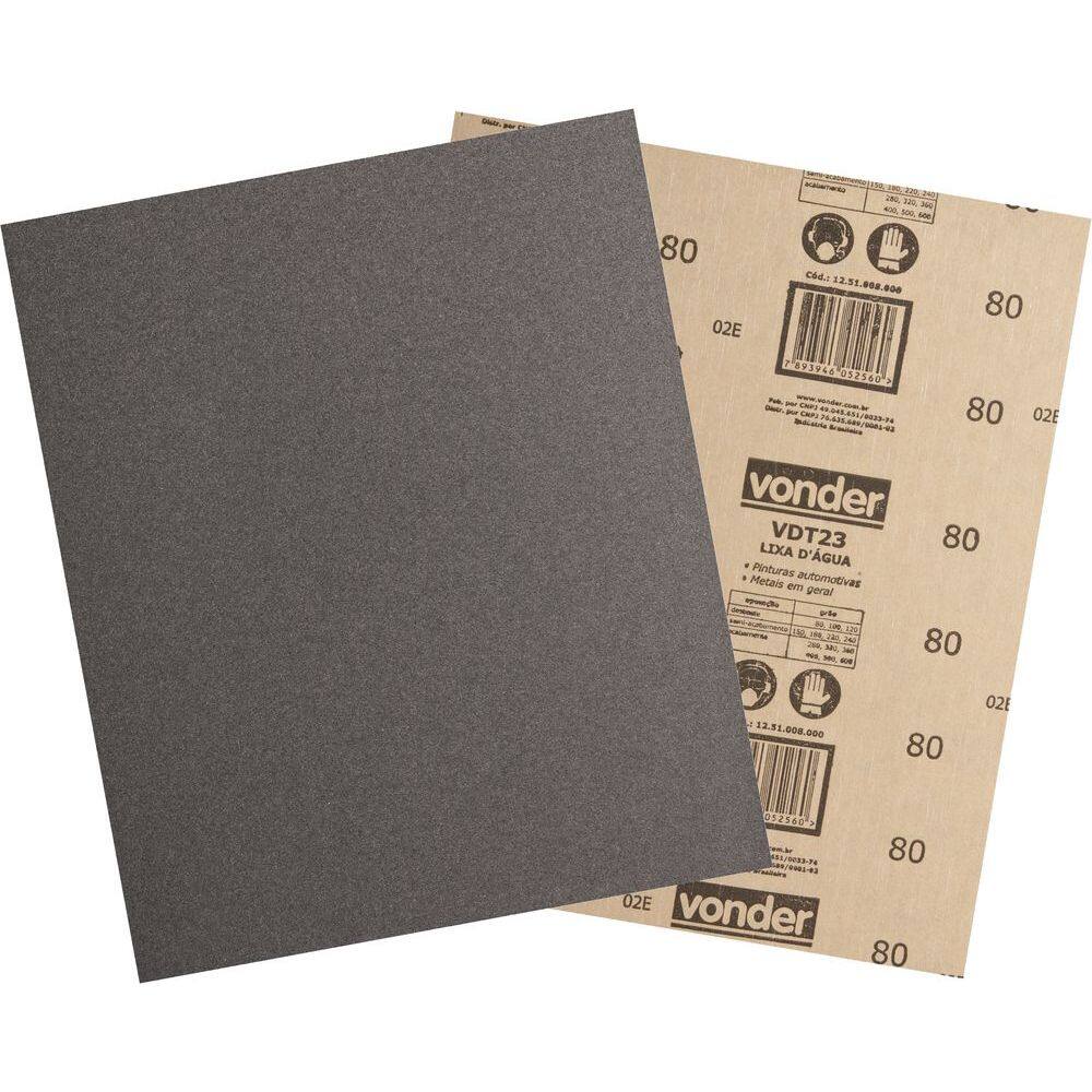 Lixa Folha D`agua G80 225x275mm vdt-23 com 50 peças Vonder