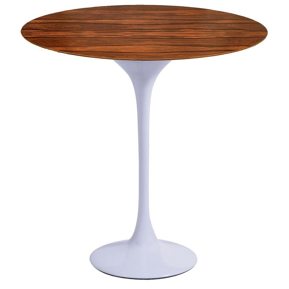 Mesa Saarinen Lateral Pau Ferro 51cm - Base Branca