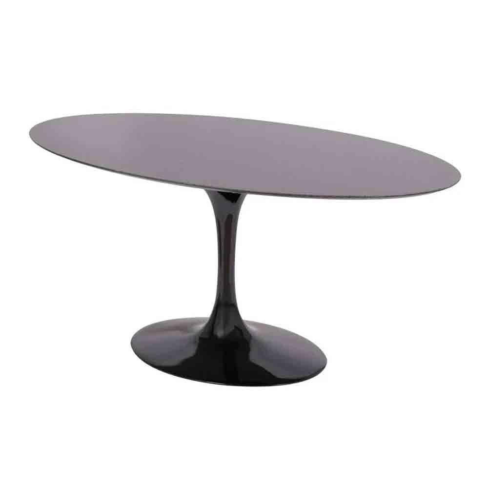 Mesa Saarinen Oval São Gabriel 135x90cm - Base Preta