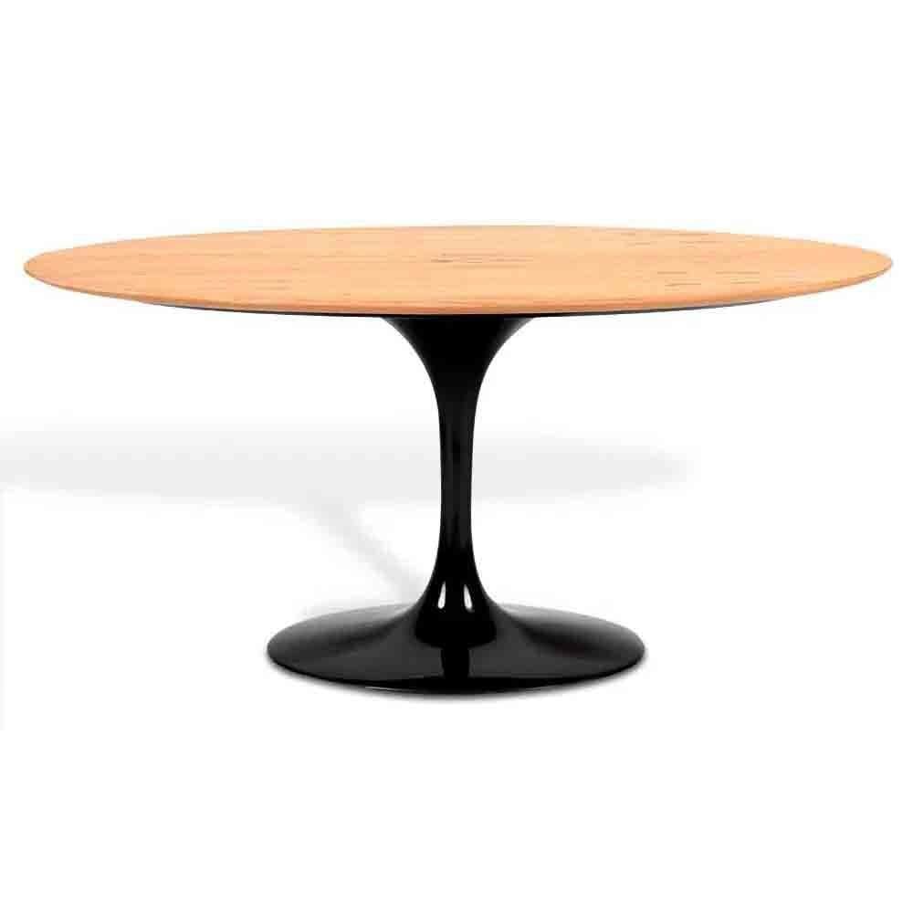 Mesa Saarinen Oval Freijó 120x80cm - Base Preta