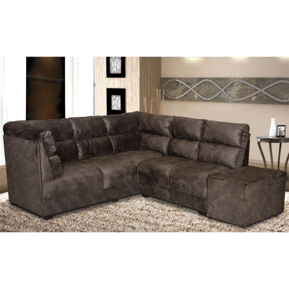 Estofado De Canto Parana C/Puff 4037 Marrom