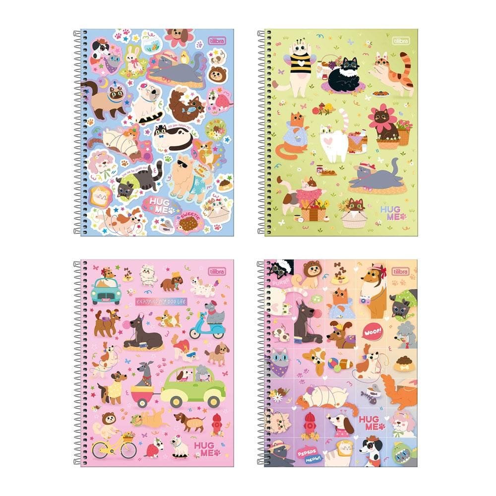 Caderno espiral CD universitário 10x1 160fls Hug Me Tilibra