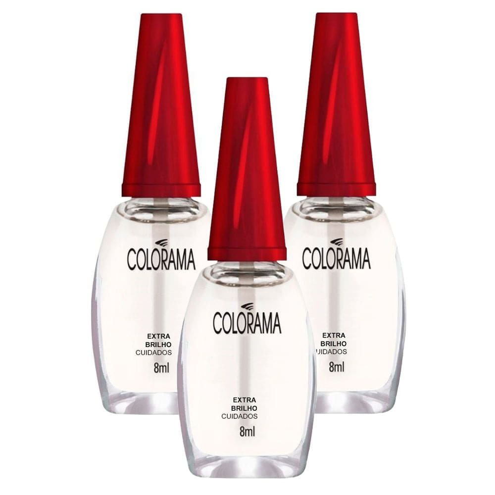 Kit 3 Esmalte Colorama Cuidados Extra Brilho com 8ml