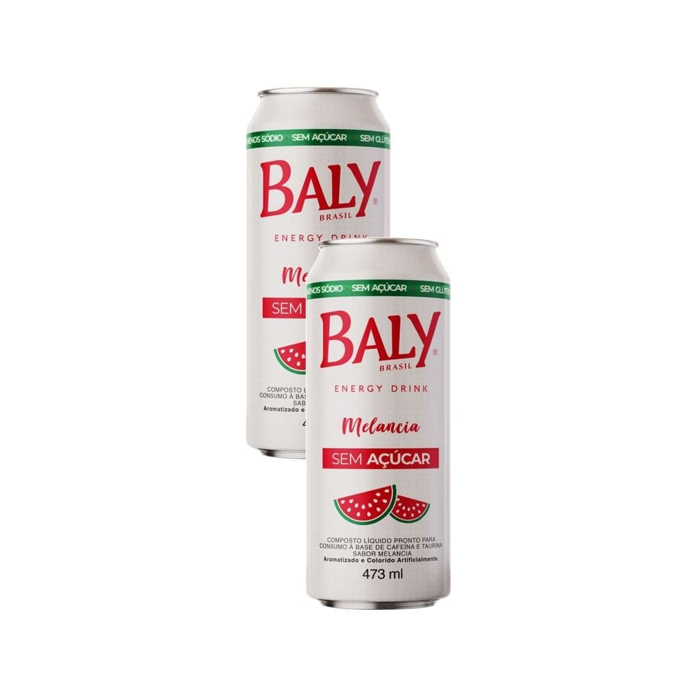 Kit 2 Energético Baly Melancia Zero Açúcar 473ml