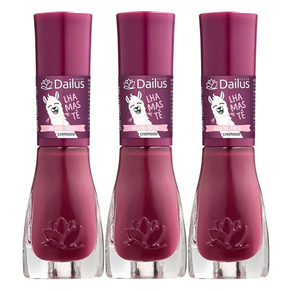Kit 3 Esmalte Dailus Lhamastê Cor Haja Paciência! com 8ml