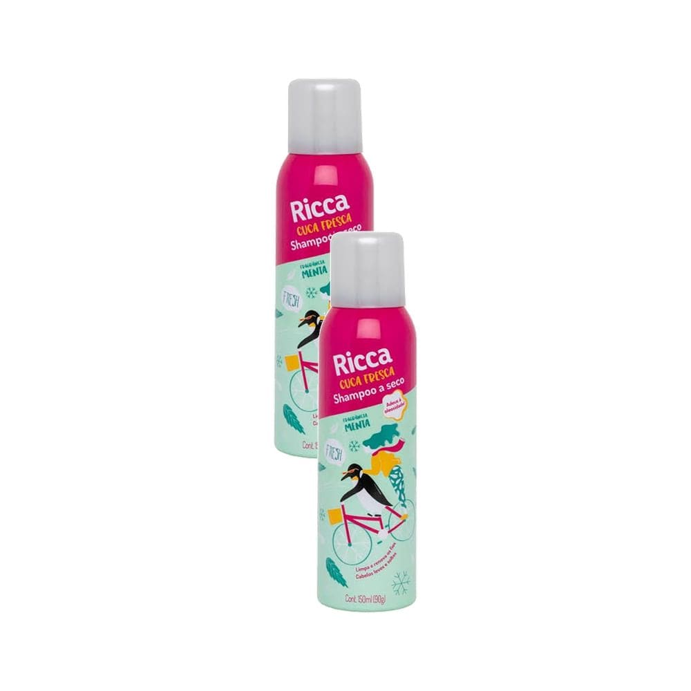 Kit 2 Shampoo a Seco Ricca Cuca Fresca Menta 150ml