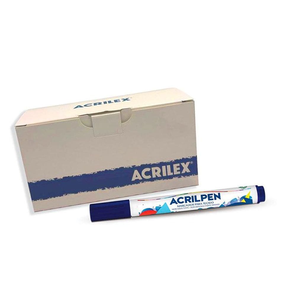 Caneta para tecido Acrilpen Azul 501 com 6 unid - Acrilex