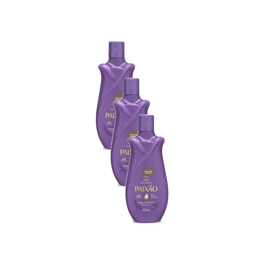 Kit 3 Hidratante Paixão Irresistível com Óleo de Amêndoas Ação Desodorante 400ml
