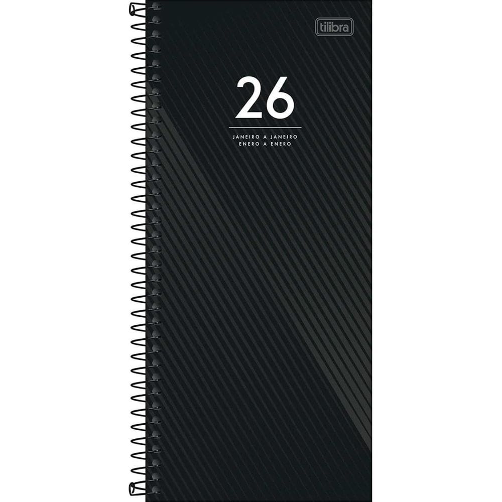 Tilibra - Agenda Executiva Espiral Diária 11,9 x 27,5 cm Comercial Ideale 2026 - Preta - TILIBRA