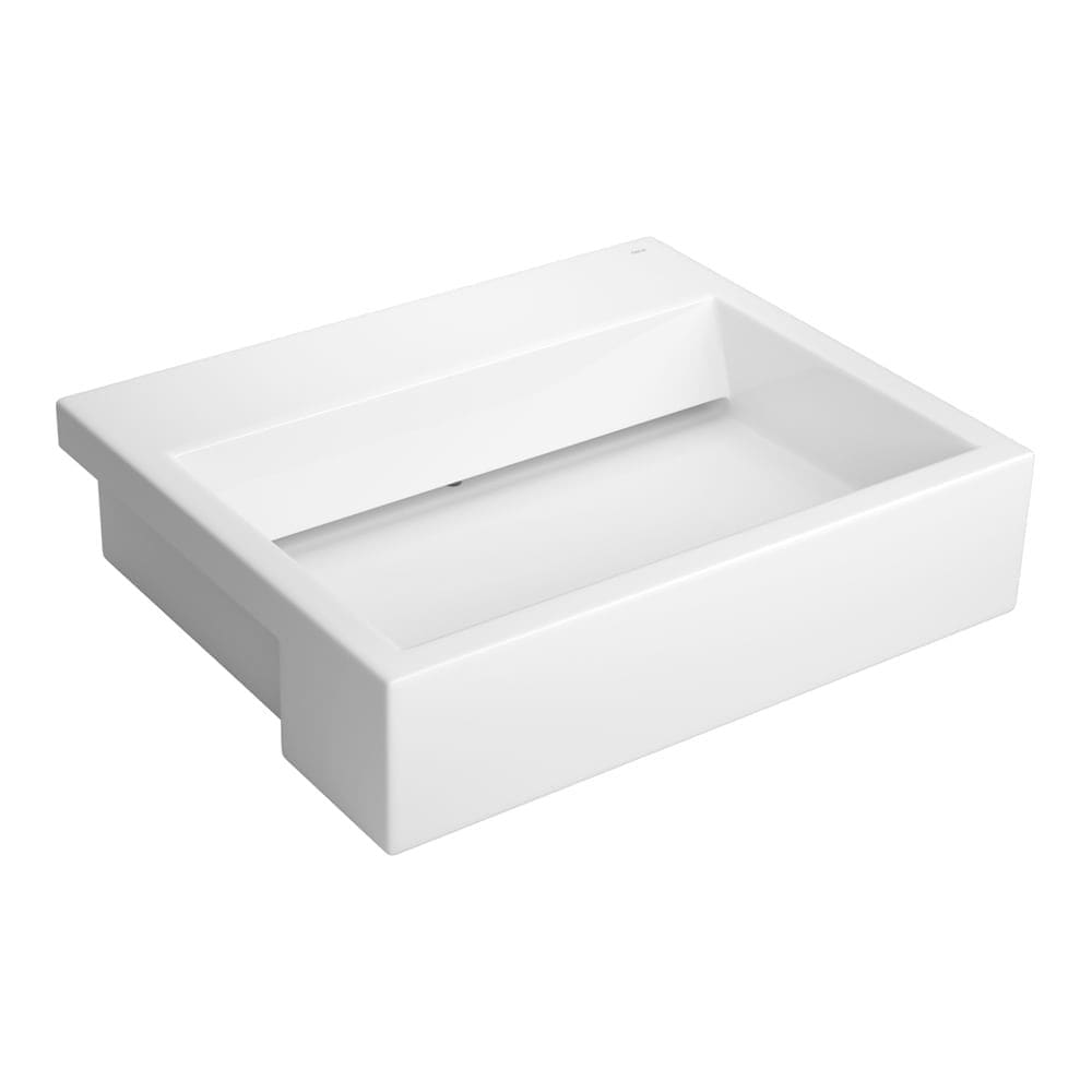 Cuba de Semiencaixe Lavatório Retangular com Mesa e Válvula Oculta 56X46cm Branco - L.873.17