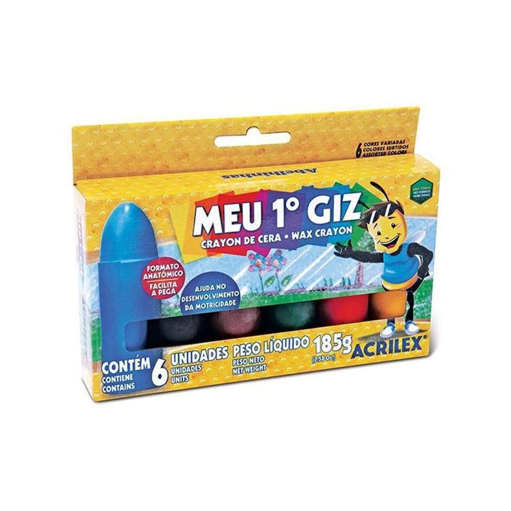 Giz de cera Meu Primeiro Giz 6 cores Acrilex