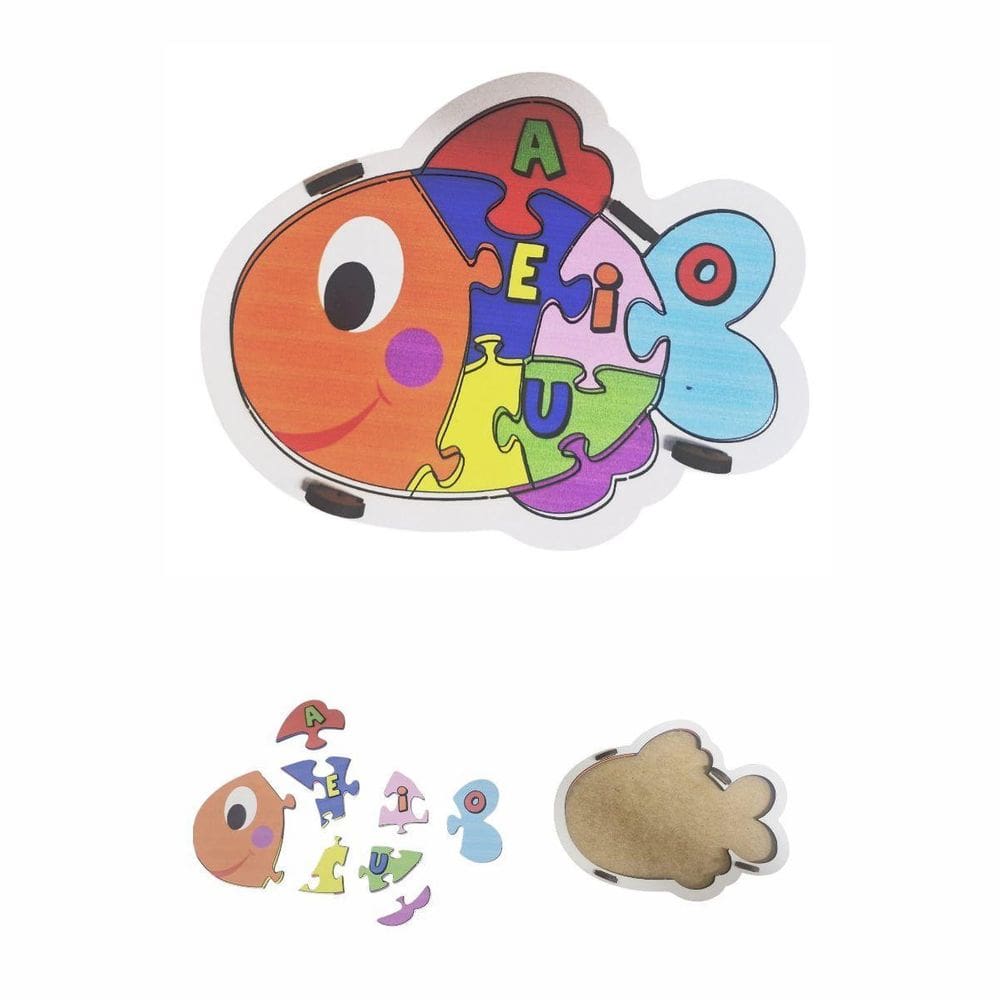 Brinquedo Educativo Quebra Cabeça Infantil Peixe Peixinho