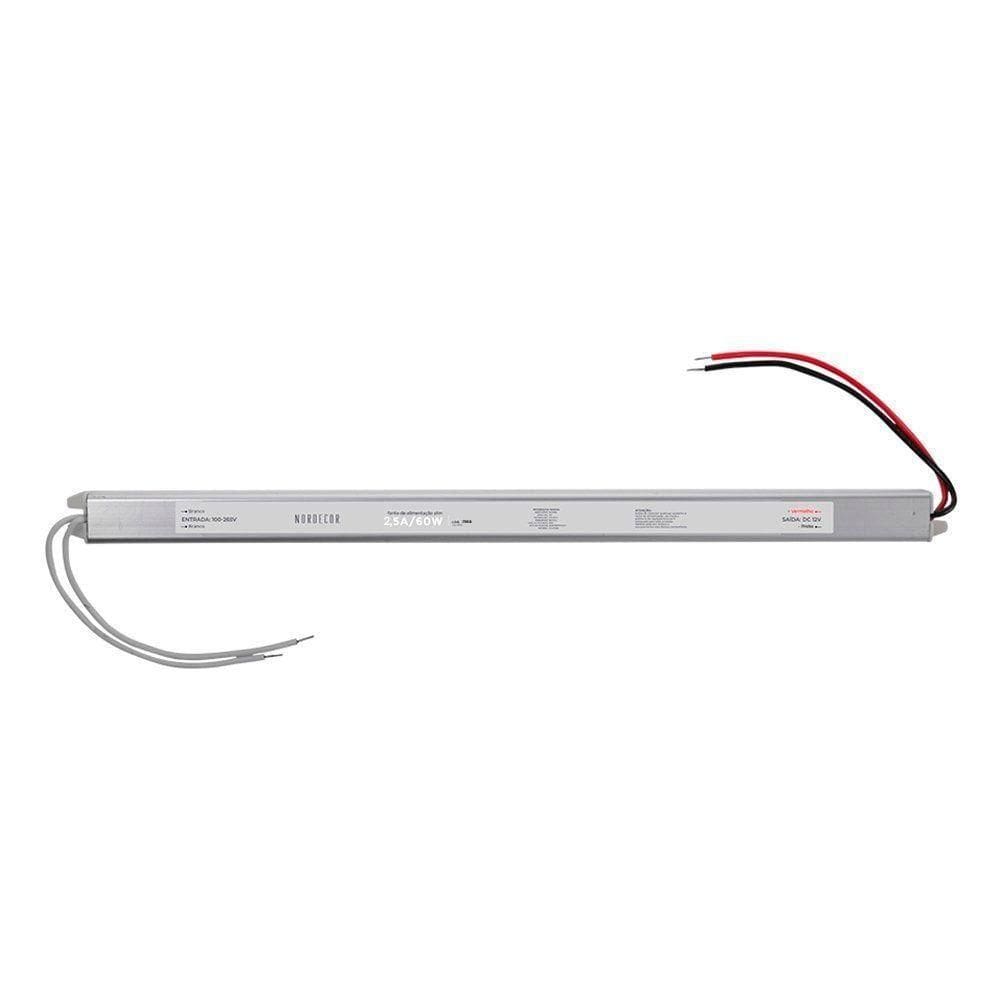 Fonte Slim Para Fita Led Nordecor 24v 2,5a - 60w Bivolt única