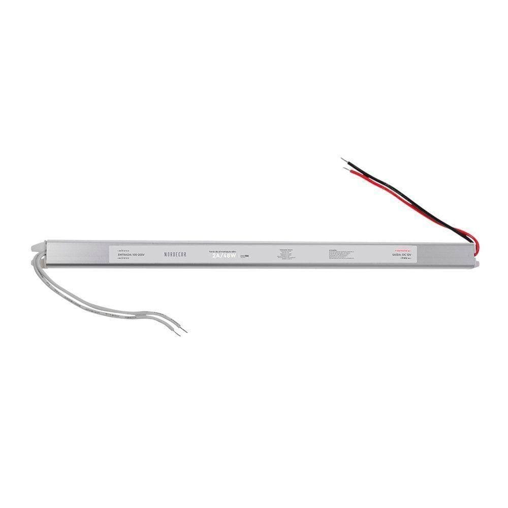 Fonte Slim Para Fita Led Nordecor 24v 2a - 48w Bivolt única