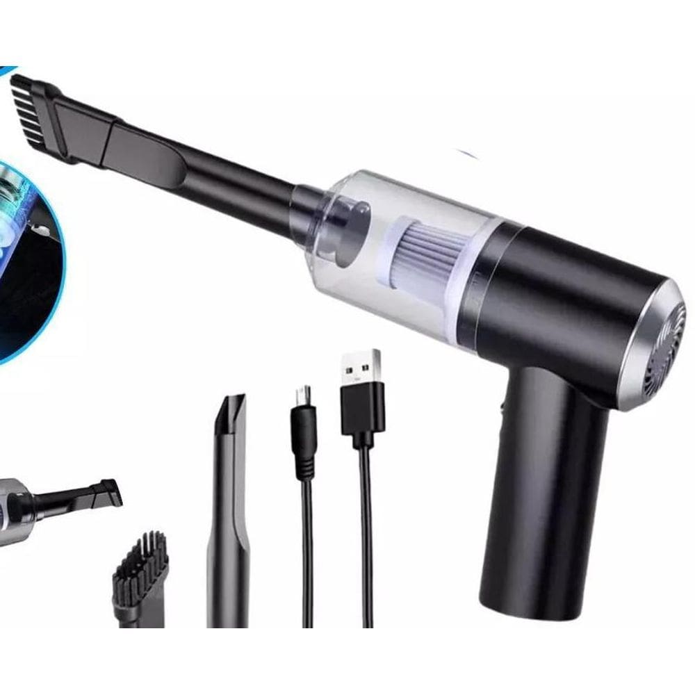 Aspirador de Pó Portátil 120W 6000Pa - Preto/Branco