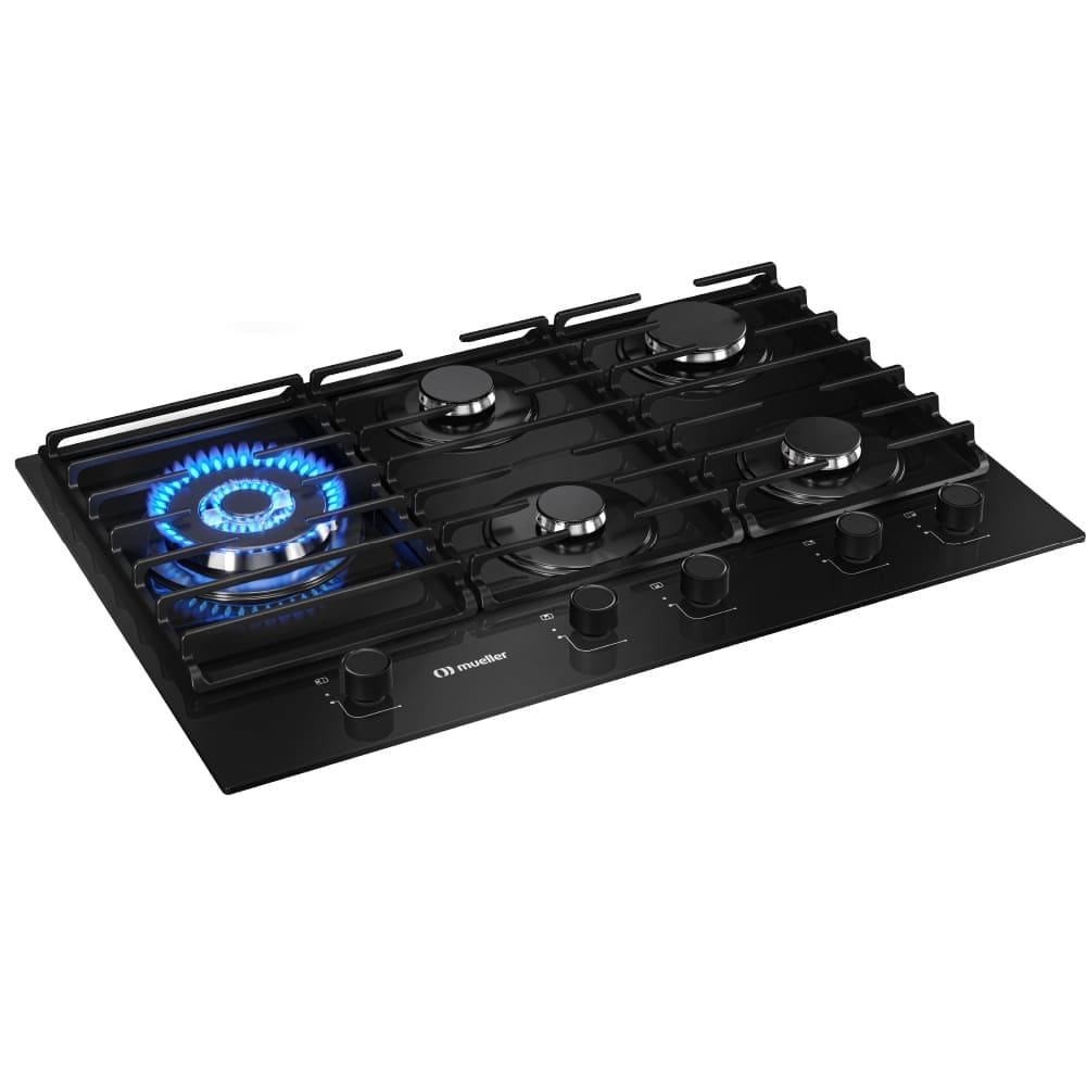 Coocktop a Gas Mueller MCG5BM 5 Bocas Tripla Chamas Grade Dupla-Bivolt