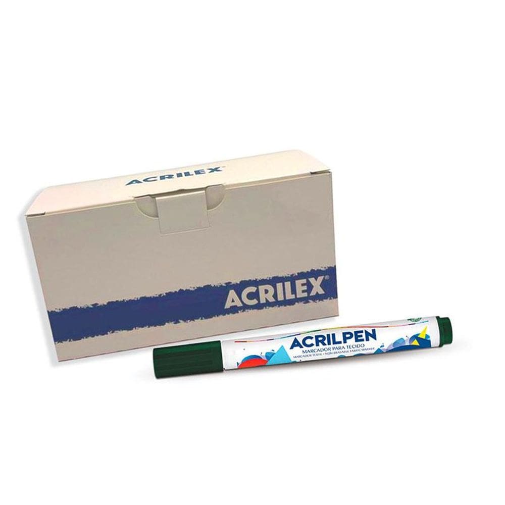 Caneta para tecido Acrilpen Verde Musgo 513 com 6 unid - Acr