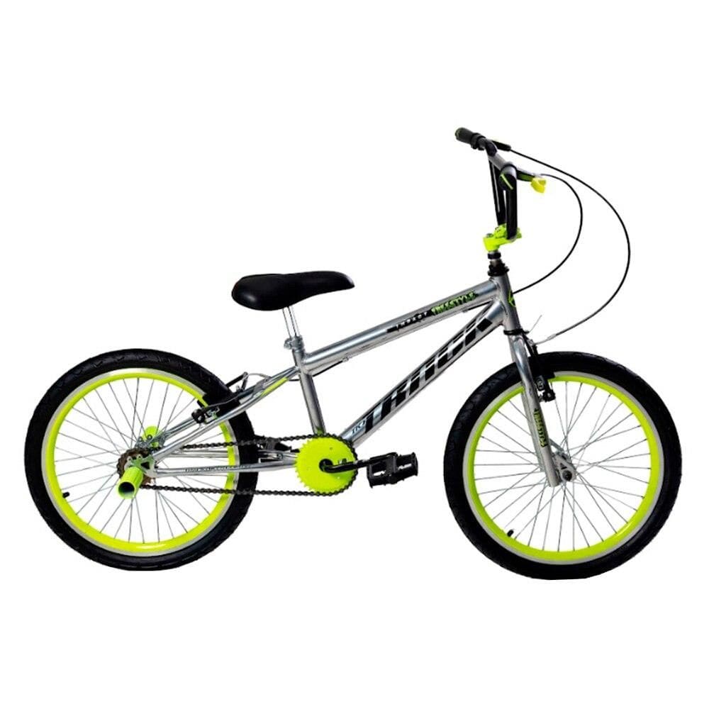 Bicicleta Juvenil Aro 20 TK3 Track Impact Freestyle, Cromado e Amarelo