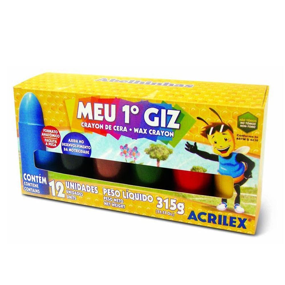 Giz de cera Meu Primeiro Giz 12 cores Acrilex