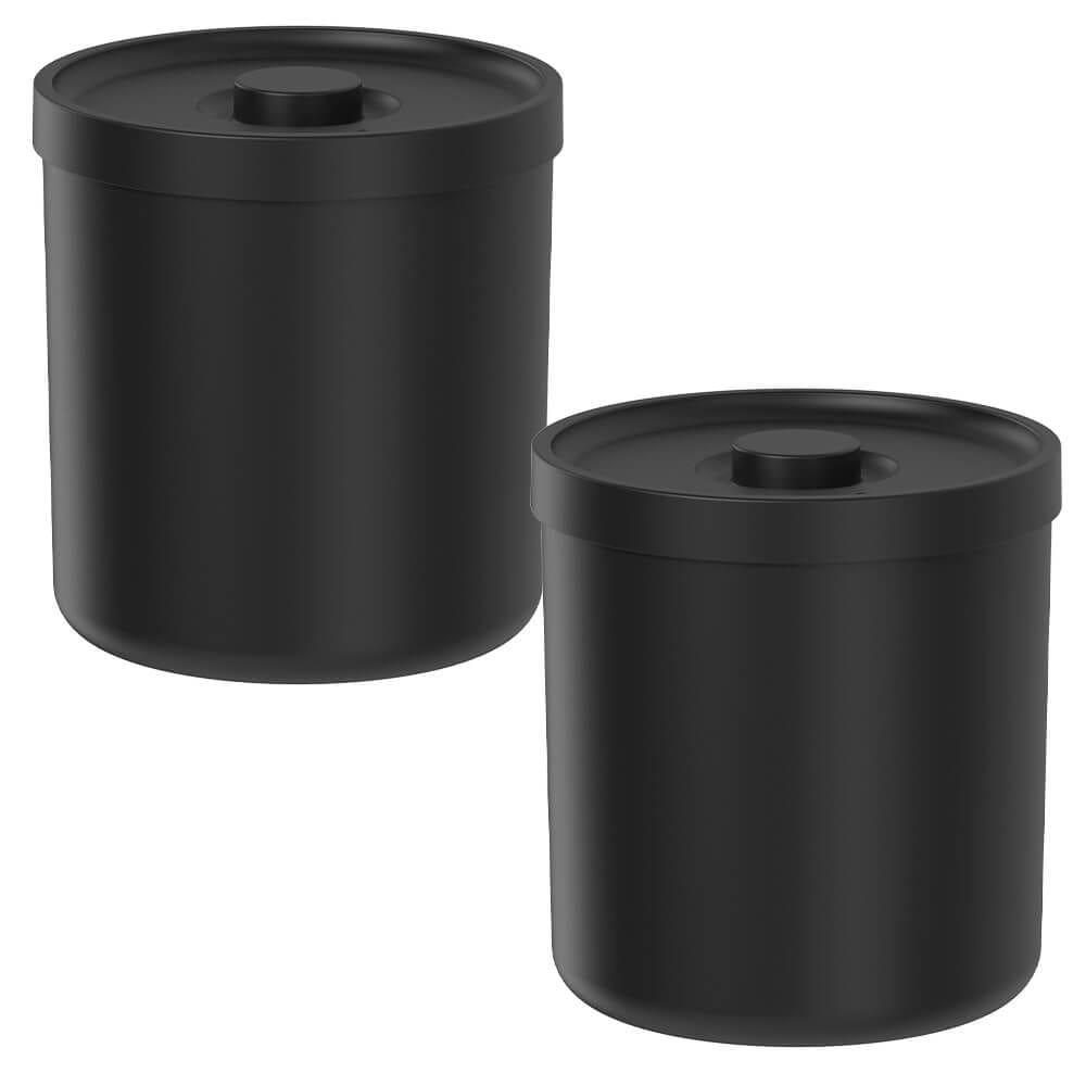 Jogo de Lixeiras para Banheiro e Cozinha com Tampa Bold Preta 6L 2 peças - Ou