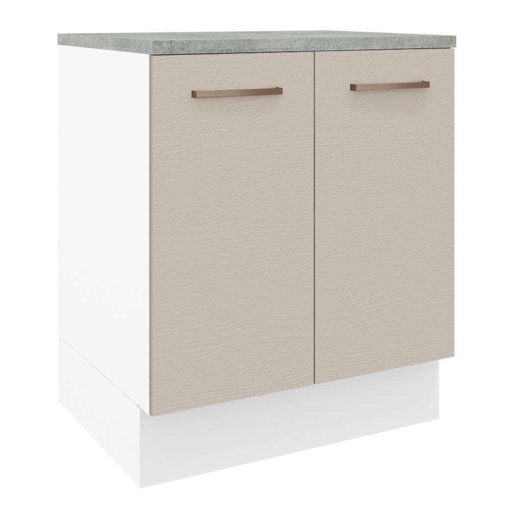 Balcão De Cozinha 70 Cm 2 Portas Agata Madesa Branco/crema