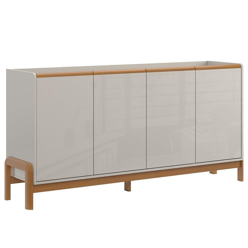 Buffet Aparador Para Sala De Jantar 4 Portas Elisa Off White/jequitiba