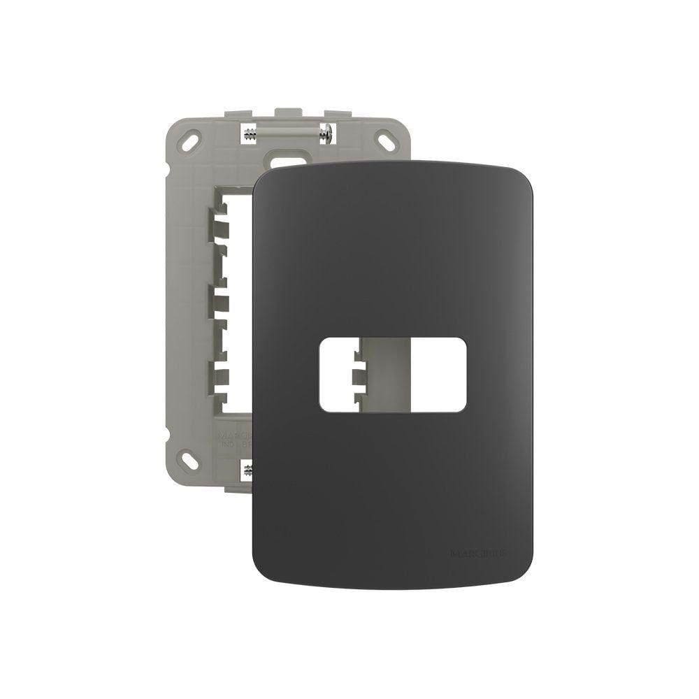 Placa Com Suporte Margirius B3 Colors 4x2 Para 1 Módulo Horizontal Grafite