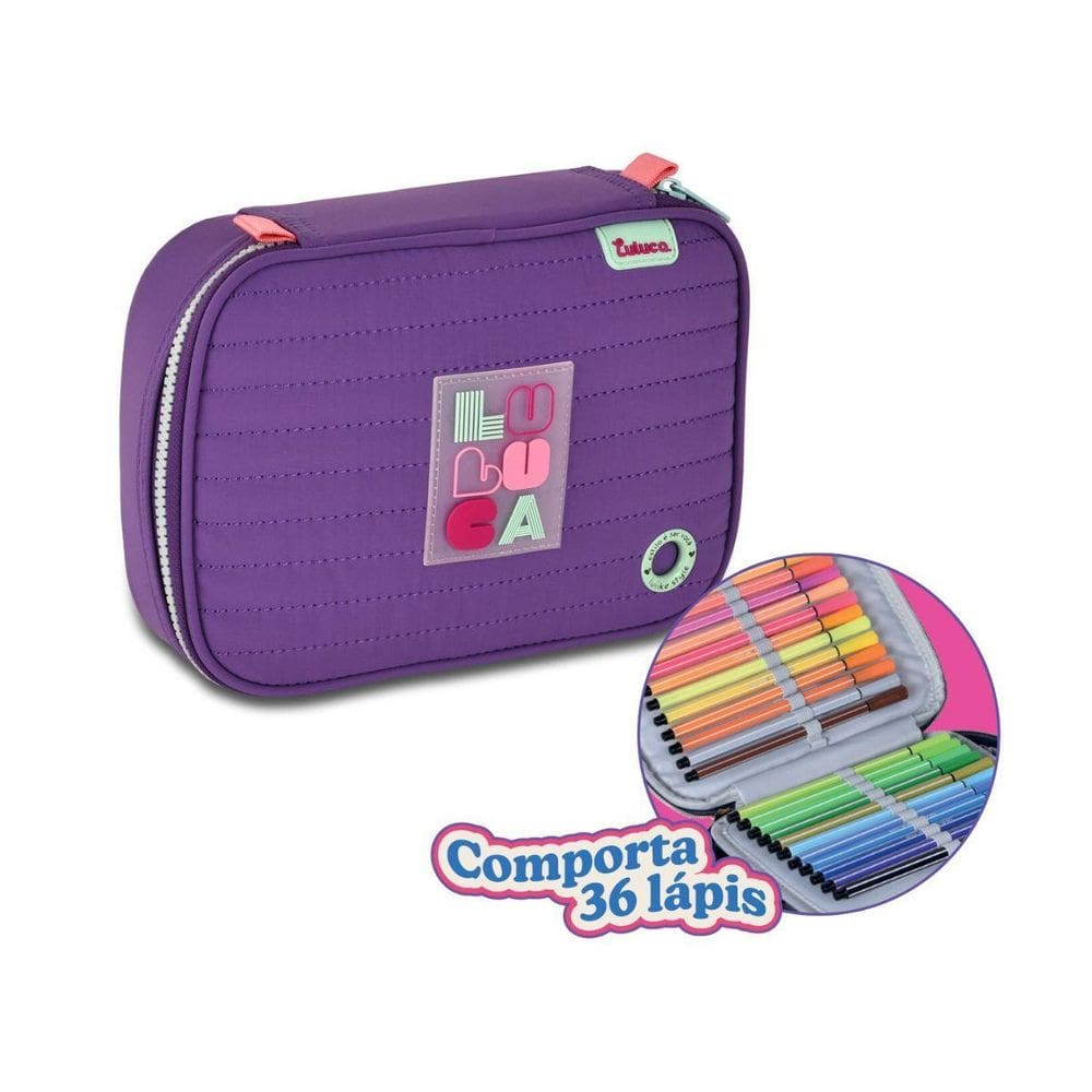 Estojo Box Luluca Estojo Escolar Feminino Juvenil Cores