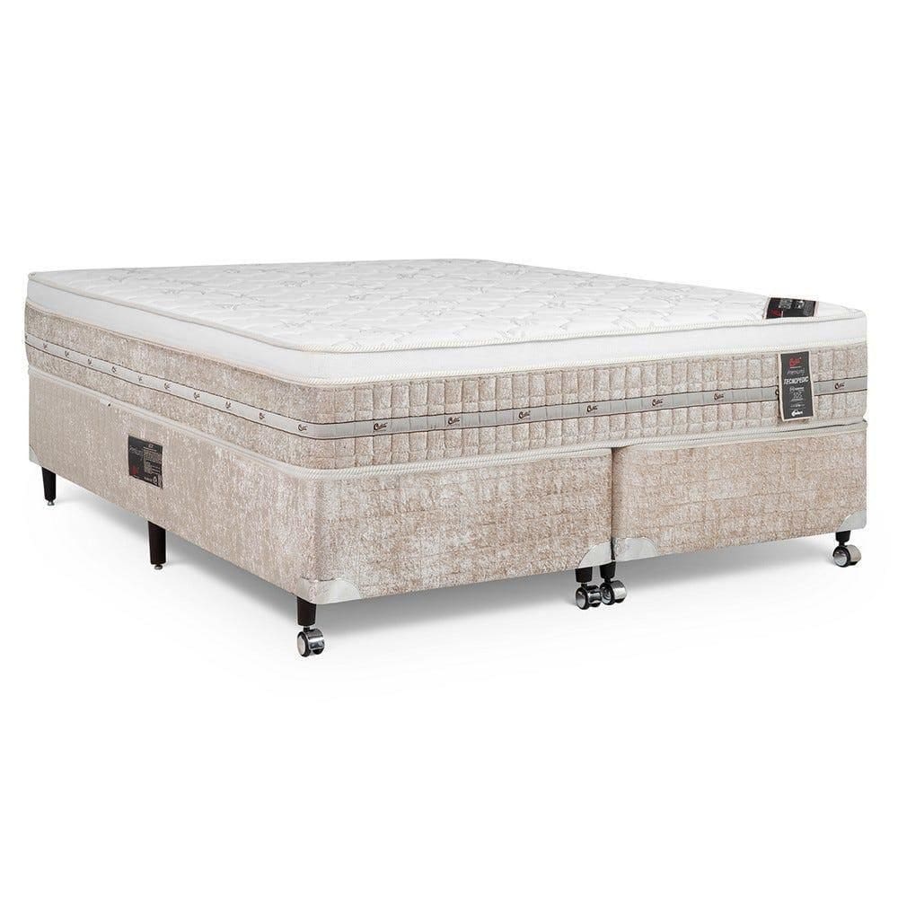 Cama Box + Colchão Castor King Premium One Face