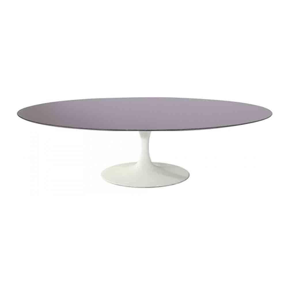 Mesa Saarinen Oval Centro São Gabriel 135x90cm - Base Branca