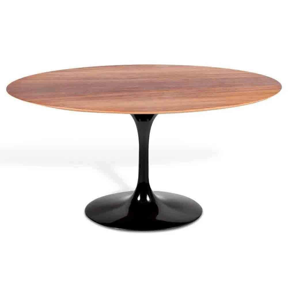 Mesa Saarinen Oval Imbuia 135x90cm - Base Preta