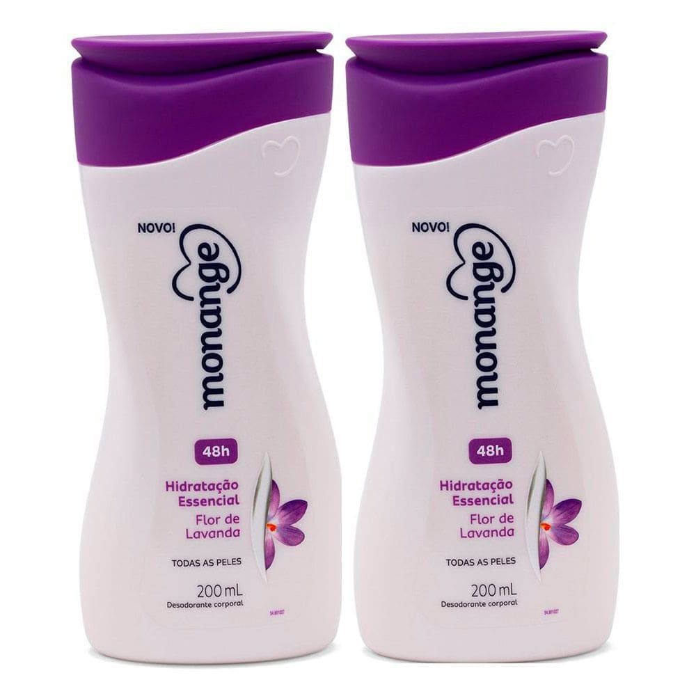 Kit 2 Hidratante Desodorante Monange Hidratação Nutritiva Flor de Lavanda 200ml
