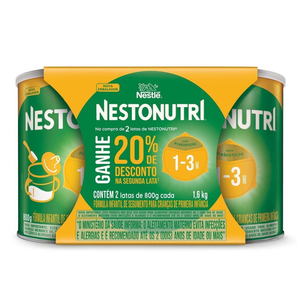 Nestonutri Nestlé 1 a 3 Anos 2 Unidades de 800g Cada