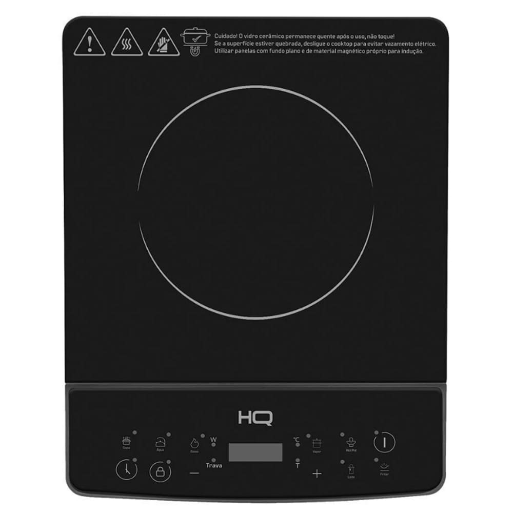 Fogao Cooktop 2000W HQ 8 Niveis Potencia Luxx Black 220V