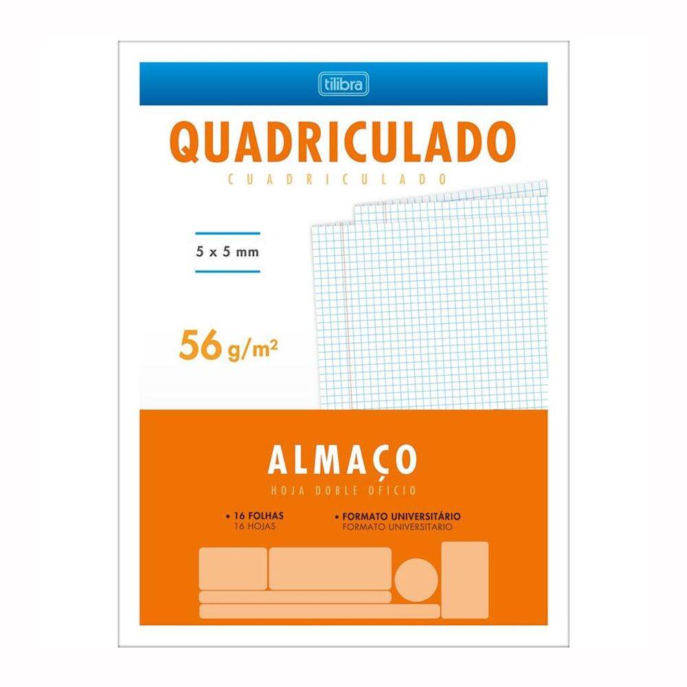 Papel almaço quadriculado 50mm X 50mm c/ 16 fls Tilibra