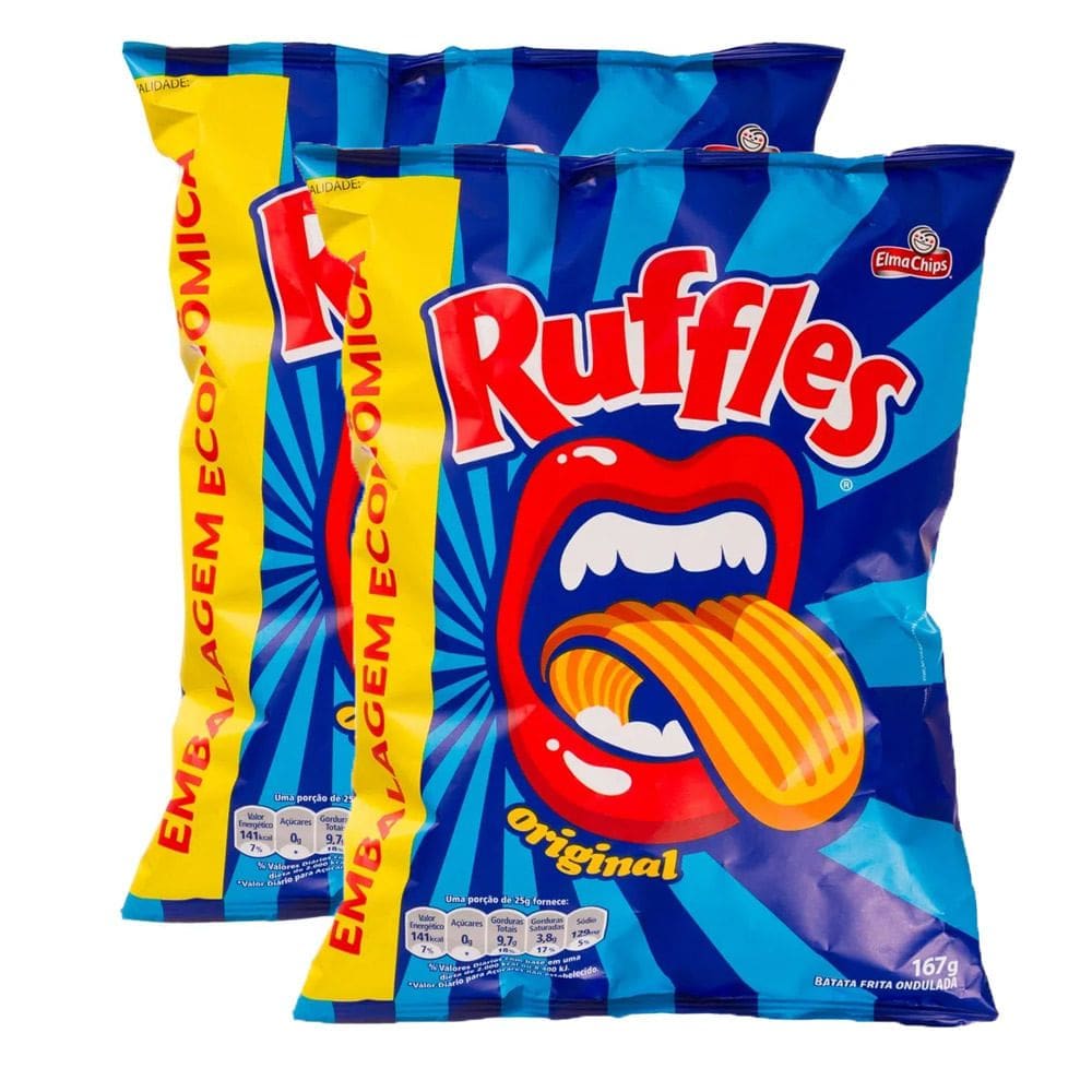 Batata Ruffles Elma Chips Sabor autêntico 167g | Kit com duas unidades