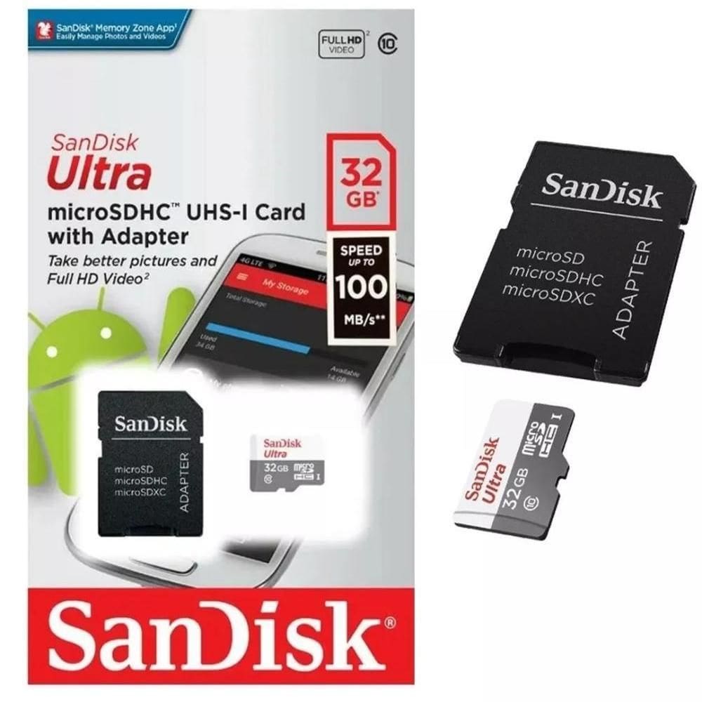 Cartão Micro Sd 32gb Ultra Classe 10 MicroSDXC UHS-I 100mb/S