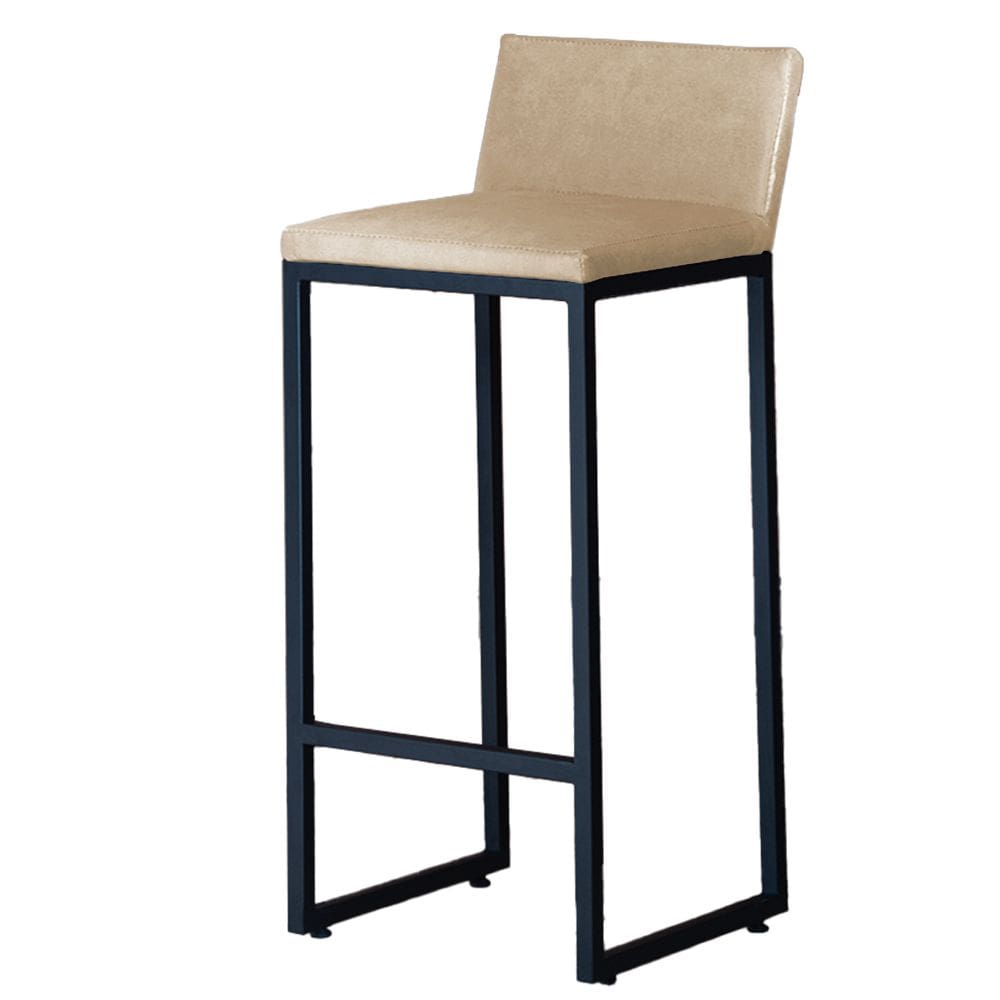 Banqueta Alta Dani Reforçada Decorativa Balcão Bancada Cozinha Bar Base Preta Courino