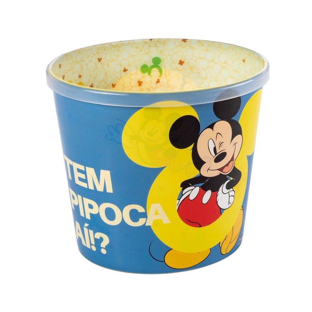 Balde para Pipoca Plasútil Mickey 2,1 Litros - Embalagem com 12 Unidades