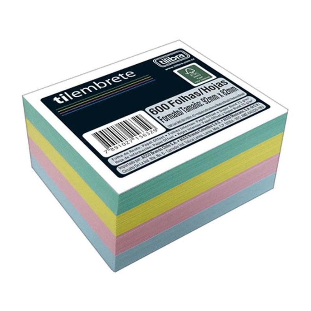 Papel lembrete colorido Tilembrete 600 folhas - Tilibra