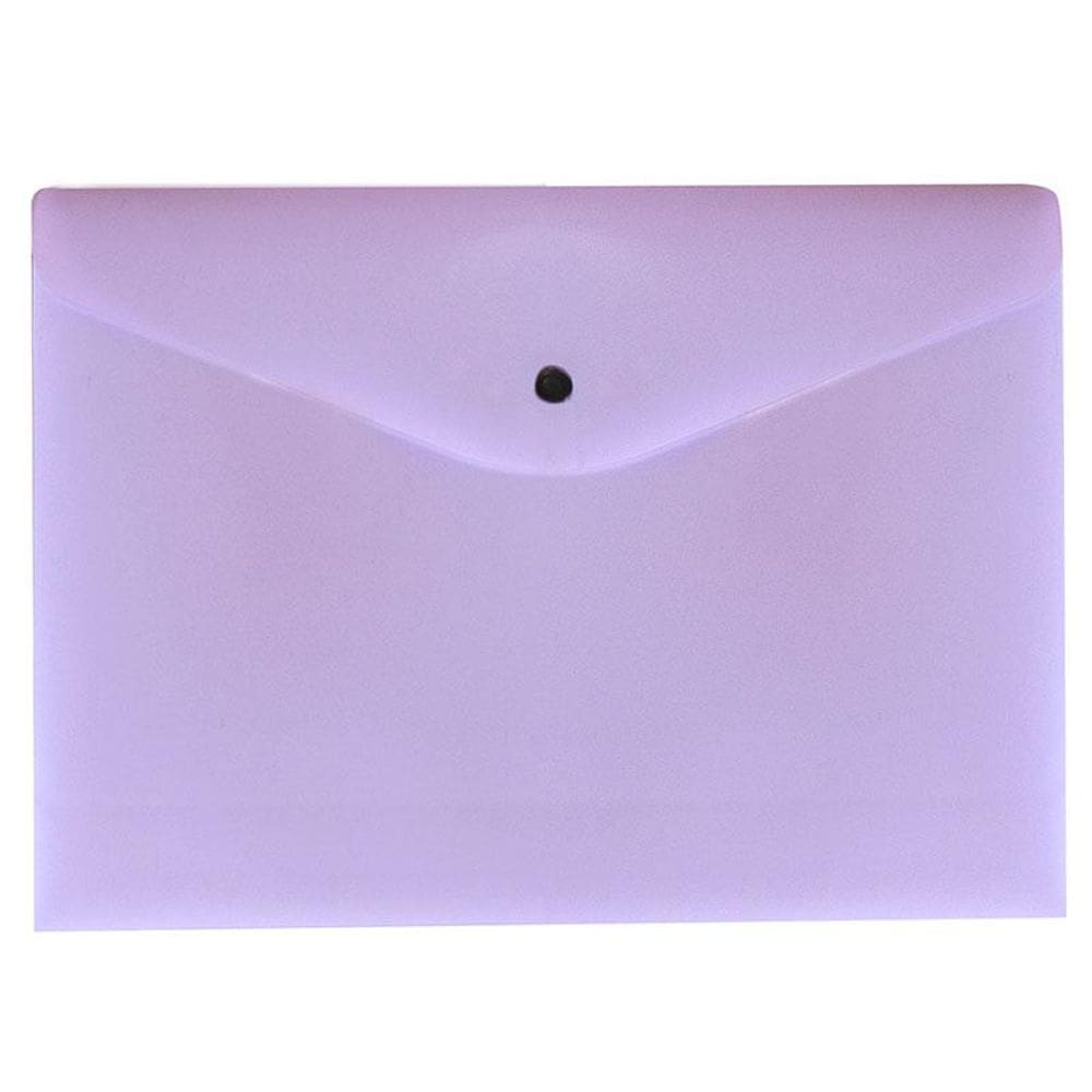 Envelope plástico com botão A4 - Linho Serena - lilás pastel - 0012.LP - Dello