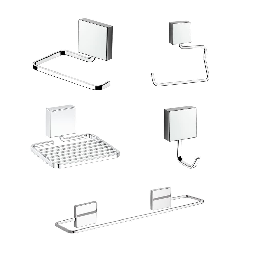Kit Organizador de Banheiro Adesivo Fixare Cromado 10070E