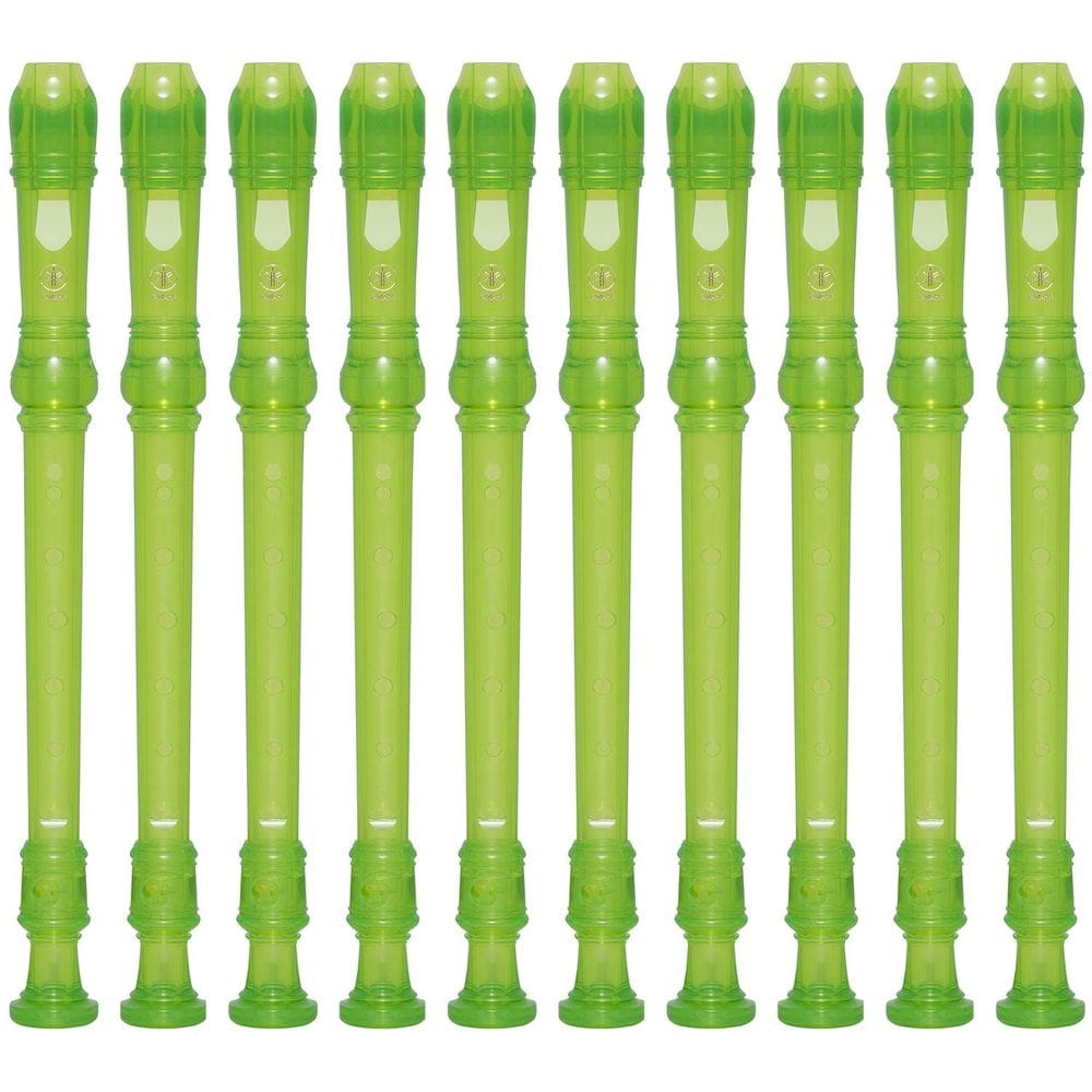 Kit 15 Flautas Doce Soprano Germânica YRS-20G Verde Yamaha