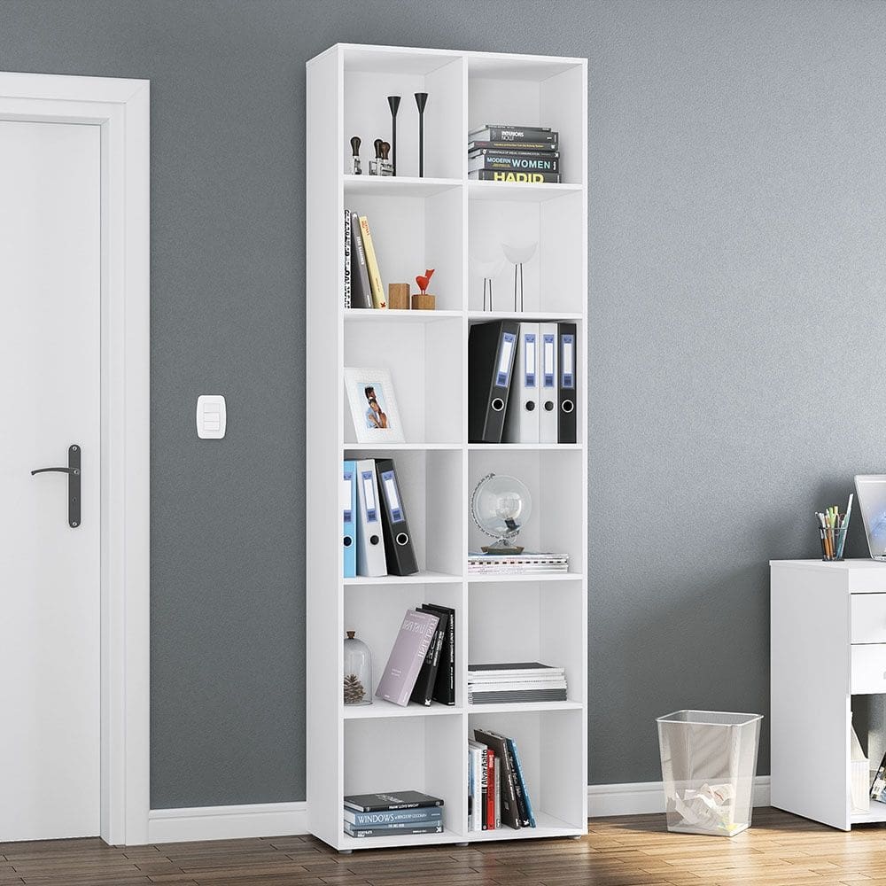 Estante Multifuncional Caracol 12 Nichos Branco Politorno Móveis