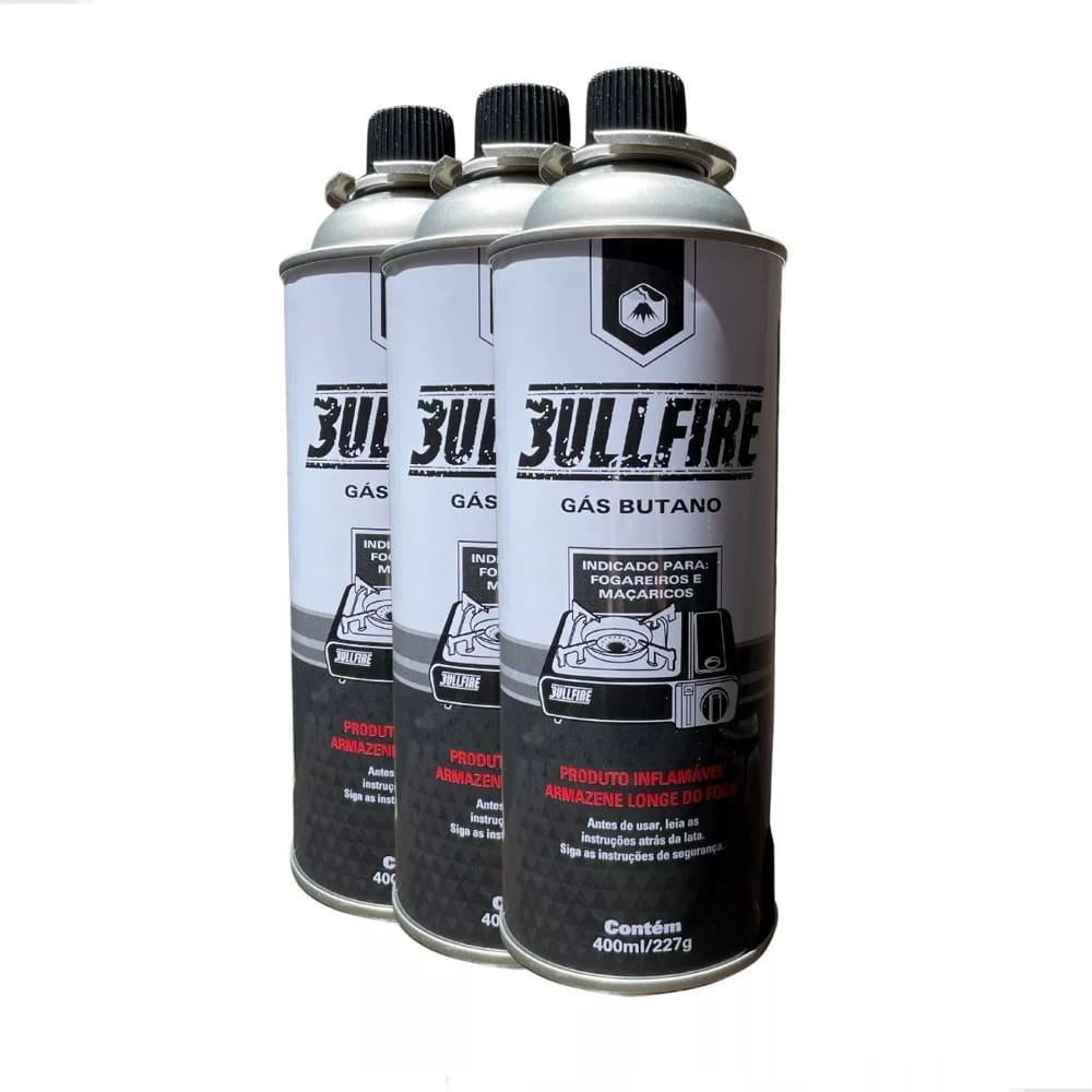 03 Refil Recarga Maçarico Camping Isqueiro Fogão